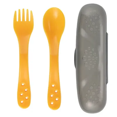 CANPOL 74/019 Zestaw Sztućców Dla Dziecka W Etui - Żółty