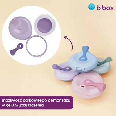 B.BOX BB100111 Fill+feed Silikonowa Miseczka Z Pokrywką Do Karmienia Blush