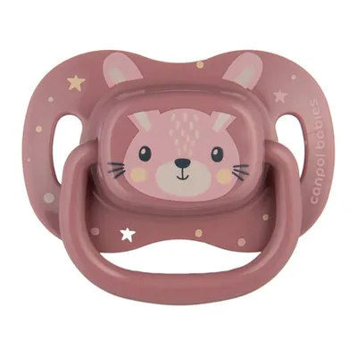 CANPOL 34/926 Smoczek Uspokajający Silikonowy 18+ Symetryczny Cute Animals - Różowy