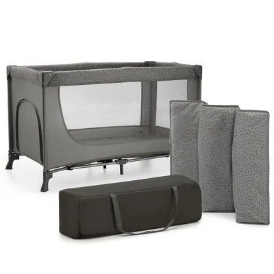 KINDERKRAFT Łóżeczko Turystyczne JOY 2 DARK GREY