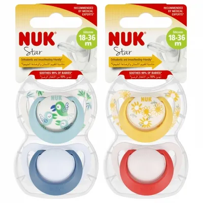 NUK 739734 Smoczek Uspokajający STAR 18-36M 2 szt