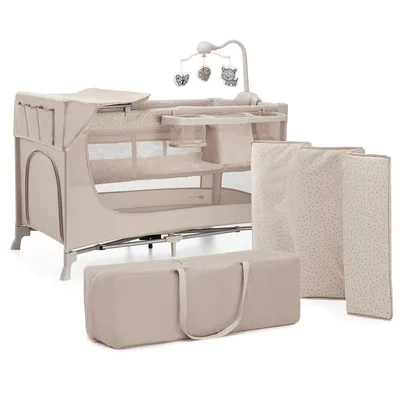 KINDERKRAFT Łóżeczko Turystyczne JOY 2 Z Akcesoriami BEIGE