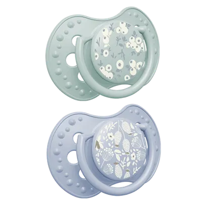 LOVI 22/922 Smoczek Silikonowy Dynamiczny 3-6M 2szt Blossom Blue Boy