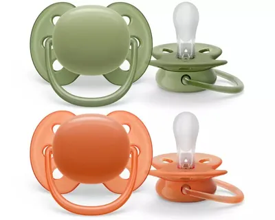 AVENT SCF093/01 Smoczek Uspokajający Oliwkowy/ Ceglany Ultra Soft 18m