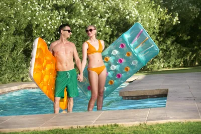 BESTWAY 43014 Dmuchany Materac Plażowy 1,88x71 - Pomarańczowy