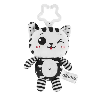 AKUKU A0658 Pluszowa Zawieszka Kotek - Czarno-Biały