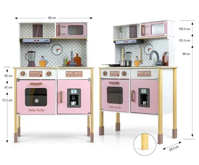 MILLY MALLY Drewniana Kuchnia Bjorn - Pink