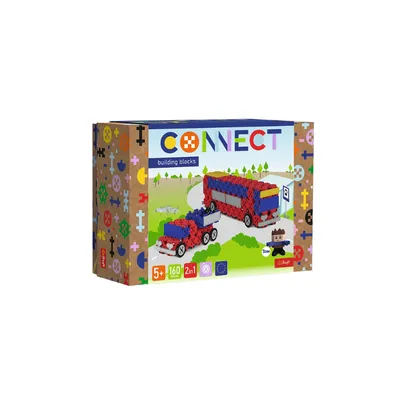TREFL 61973 Klocki Connect 2w1 - Autobus / Auto Z Naczepą