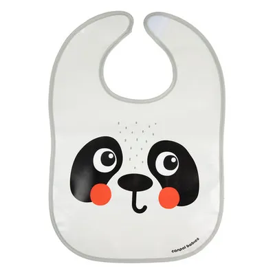 CANPOL 9/232_WHI Śliniak Zmywalny Z Kieszenią BabiesBoo Panda