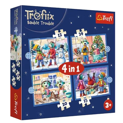 TREFL 34657 Puzzle 4w1 U Treflików Pada Śnieg