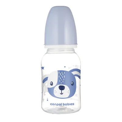 CANPOL 11/851 Butelka Standardowa 120ml CUTE ANIMALS - Niebieska