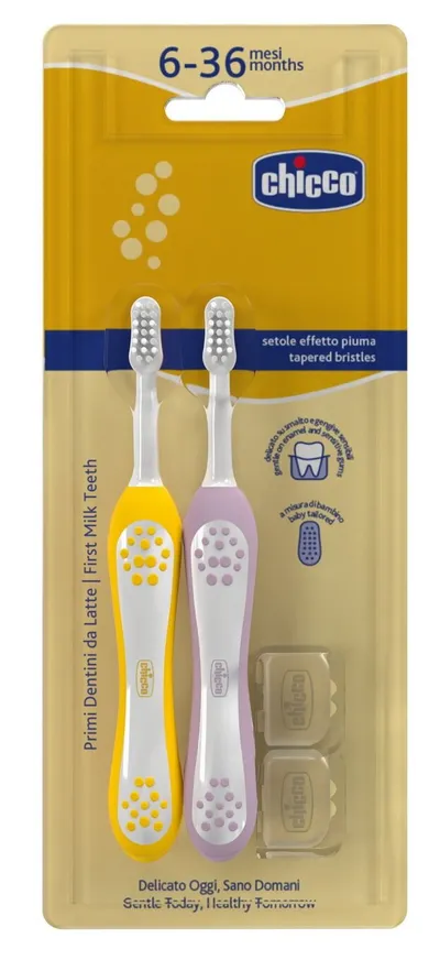 CHICCO 00012082110000 Szczoteczka Do Zębów Indigo 6-36M 2 szt