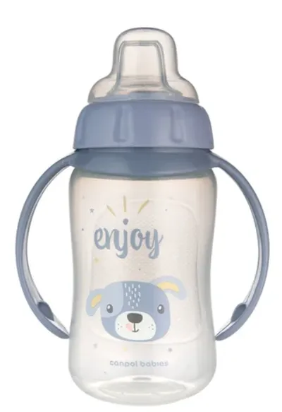 CANPOL 56/512_BLU2 Kubek Treningowy Z Miękkim Ustnikiem 320 ml CUTE ANIMALS