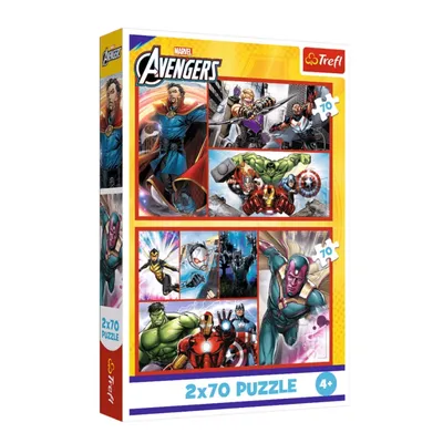 TREFL 34439 Puzzle 2x70 Zostań Bohaterem / DISNEY MARVEL The Avengers