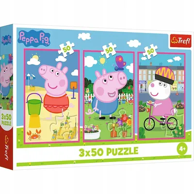 TREFL 34877 Puzzle 3x50 Siła Przyjaźni / Peppa Pig