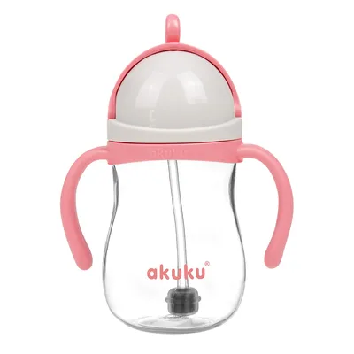 AKUKU A0676 Bidon Ze Słomką Z Odważnikiem - Różowy