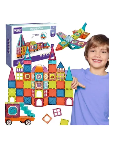 WOOPIE 56010 Klocki Magnetyczne 3D Pociąg 71 el