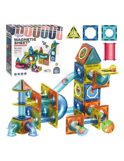 WOOPIE 54917 Klocki Magnetyczne Tor Kulkowy 42 el