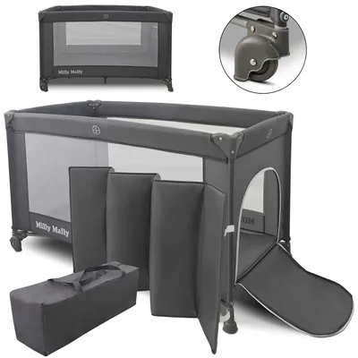 MILLY MALLY 445 Łóżeczko Turystyczne Mirage Dark Grey