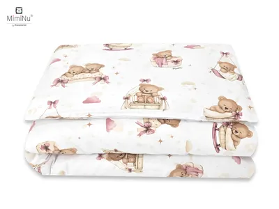 KIECZMERSKI Pościel C-2 100x135 cm MIMINU DESIGN Misiowe Sny Róż
