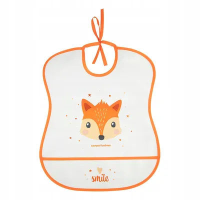 CANPOL 2/919_ORA Miękki Śliniak Wodoodporny Z Kieszonką CUTE ANIMALS