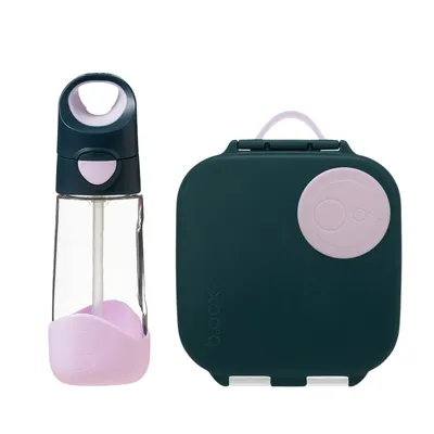 B.BOX 63211 Zestaw Mini Lunchbox + Butelka Tritanowa Ze Słomką 450ml Indigo Rose