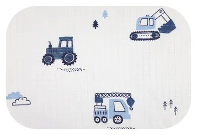 EGA Pielucha Tetra Druk 70x80 TRAKTOR KOPARKA NIEBIESKI 0572 Cena Za 1szt / Pakowane Po 5szt