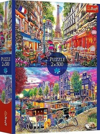 TREFL 37496 Puzzle 2x500 Europejskie Stolice