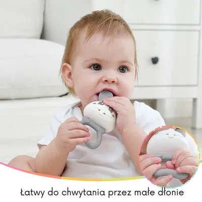 Mombella 02401 Gryzak Grzechotka 2w1 Królik Bunny Grey