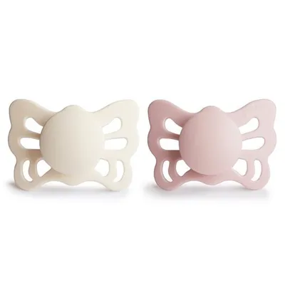 FRIGG F100479 Butterfly Smoczek Anatomiczny 2-PAK Silikon 0-6M Cream / Blush