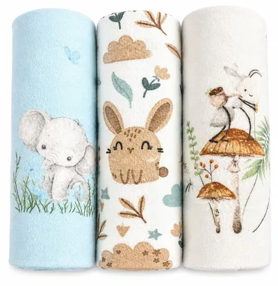 EGA Pielucha Flanela Druk 70/80 2606 Zestaw 17 3-PAK Mix