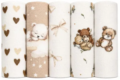 EGA Pielucha Flanela Druk 70/80 2682 Zestaw 5 5-PAK Mix