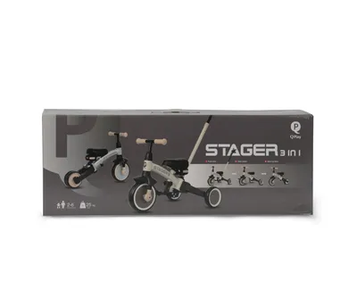 MILLY MALLY 6280 Rowerek Trójkołowy Stager 3w1 Silver