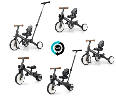 MILLY MALLY 6265 Rowerek 5w1 OPTIMUS MAX Dark Grey