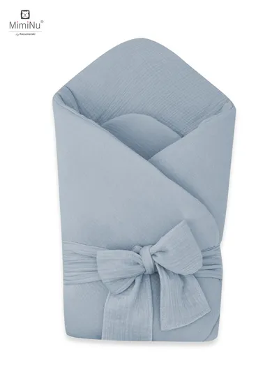 KIECZMERSKI Rożek Niemowlęcy Z Kokardą MUŚLIN Bawełna 100% Jeans