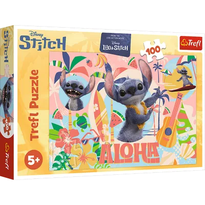 TREFL 16495 Puzzle 100 Stitch I Przyjaciele W Akcji