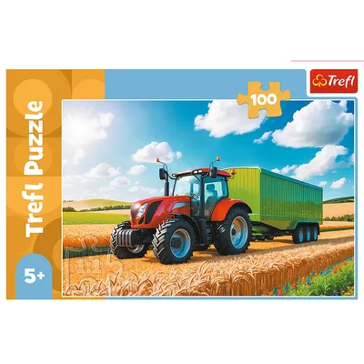 TREFL 16494 Puzzle 100 Maszyny Rolnicze - Traktor Z Przyczepą