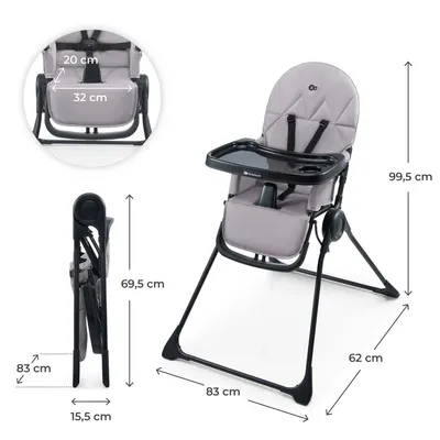 KINDERKRAFT Krzesełko Do Karmienia BINCI Grey