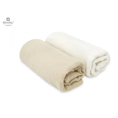 KIECZMERSKI Pieluszki 75x75 cm MUŚLIN Bawełna 100% Śmietanka/Ciepły Beż 2-PAK