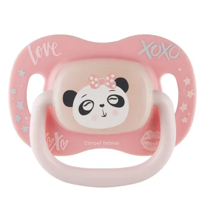 CANPOL 34/935 Smoczek Uspokajający SILIKONOWY18 M+ Okrągły EXOTIC ANIMALS Panda