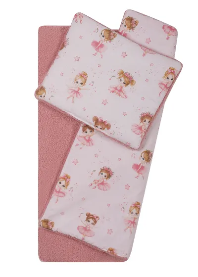 DUET BABY 766 Komplet Do Wózka Boucla+bawełna Druk 75x100