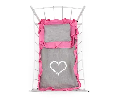 MILLY MALLY 6138 Łóżeczko-Kołyska Dla Lalek Lily Z Baldachimem Prestige Pink
