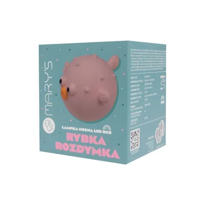 MARY'S MW61487 Lampka Nocna LED Rybka Rozdymka - Różowa