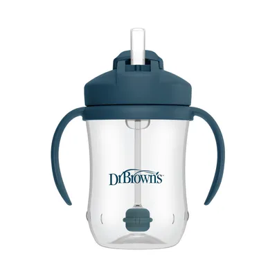 Dr.Browns TC91105 Kubek Pierwsza Słomka 270ml +6M - Granatowy