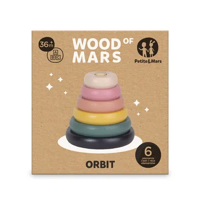 PETITE&MARS 610728 Drewniana Zabawka - Wieża Orbit Aurora Pink 12 m