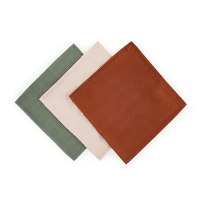 PETITE&MARS 415370 Zestaw Pieluszek Z Muślinu Bambusowego 3 szt 68x68 cm Earth Tones