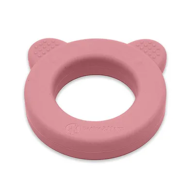 PETITE&MARS 713820 Silikonowy Gryzak Z Grzechotką Bear Dusty Rose 0