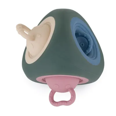 PETITE&MARS 584817 Silikonowa Zabawka Sensoryczna Pop Triangle Misty Green 6 m