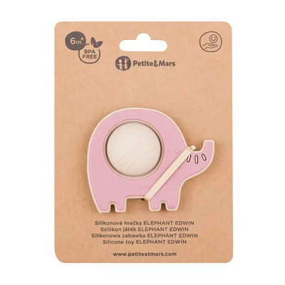 PETITE&MARS 608820 Silikonowa Zabawka Pop-Up Elephant Edwin Dusty Rose 6 m