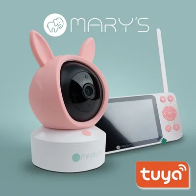 MARY'S MW61500 Niania Kamera Elektroniczna 2w1 Królik WIFI TUYA - Różowy